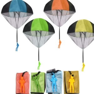 Fallschirm Spielzeug Kinder, Fallschirmspringer Hand werfen Fallschirm Outdoor Flugspielzeug Geschenk für Kinder, Wurf Parachute Spiele für Draußen